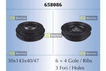 Купити RS 658086 StarLine - Ремінний шків, колінчастий вал