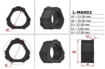 Купить L-M6002 EMMETEC - Втулка рулевой рейки без ГУР 21,00/35,00/37,00*3,00/17,90 тип 6A