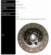 Купити 2870ST SASSONE - диск зчеплення AUDI 100 SE 136PS