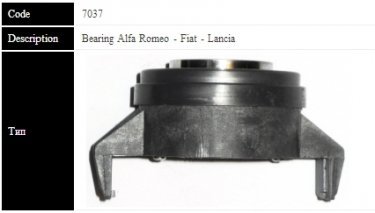 ALFA ROMEO Підшипник вижимний 145, 155 FIAT Bravo, Punto 90- (7037 ST) 7037ST SASSONE фото 1