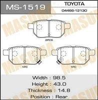 Купить MS-1519 Masuma Тормозные колодки  Ярис (1.0 VVT-i, 1.8 VVTi) 
