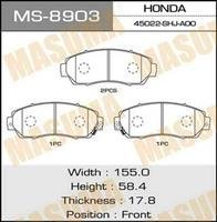 Купити MS-8903 Masuma Гальмівні колодки  Кросстур (2.4, 3.5 4WD) 