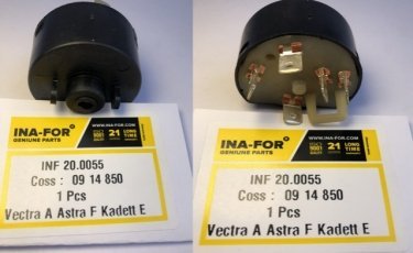 Купити INF 20.0055 INA-FOR - Контактна група замку запалювання Opel Kadett D,E, Astra,Ascona З,Vectra,Omega A