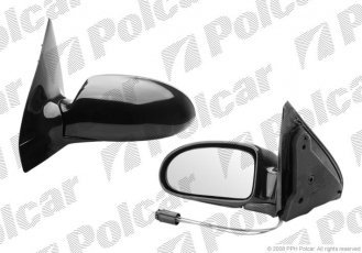 Купити 3201521M Polcar - Дзеркало зовнішнє права сторона управління механіч.  (проводки)  чорна кришка скло опукле скло хр
