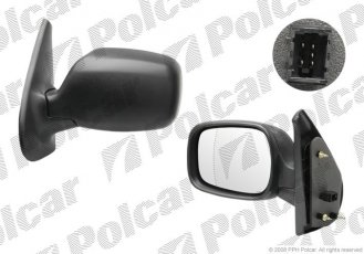 Купить 6061524M Polcar - Зеркало внешнее правая сторона управление электр. черная кры