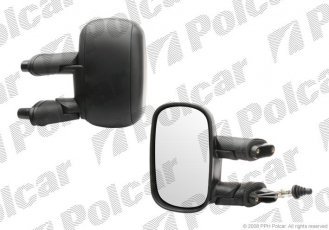 Купити 3040522M Polcar - Дзеркало зовнішнє права сторона управління механіч.  (проводки)  чорна кришка скло опукле скло хр