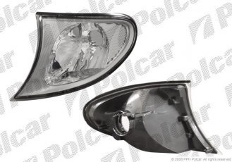 Указатель поворота передний правая сторона TYC прозрачный/серебряный ECE BMW 2009201E Polcar фото 1