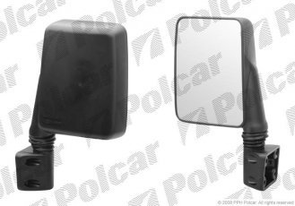 Зеркало внешнее правая сторона управление ручное черная крышка стекло выпуклое 5701521M Polcar –  фото 1