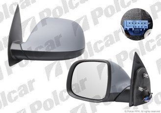 Купить 95P1513M Polcar - Зеркало внешнее левая сторона управление электр. под покраску обогреваемое стекло асферичное стекло