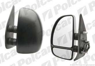 Купить 5702526M Polcar - Зеркало внешнее правая сторона управление электр. черная крышка обогреваемое стекло выпуклое стекло