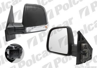 Купить 3042512M Polcar - Зеркало внешнее левая сторона управление электр. обогреваемое стекло выпуклое соединение 6 болтов с
