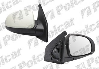 Купити 4107522M Polcar - Дзеркало зовнішнє права сторона управління механіч.  (проводки)  під фарбування скло опукле KIA PICANT