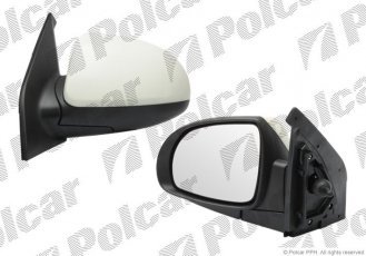 Купить 4107512M Polcar - Зеркало внешнее левая сторона управление механич.  (проводки)  под покраску стекло выпуклое KIA PICANTO