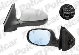 Купить 4208512M Polcar - Зеркало внешнее левая сторона управление электр. под покраску обогреваемое стекло асферичное синее с