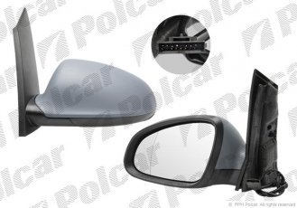 Купить 5511514M Polcar - Зеркало внешнее левая сторона управление электр. под покраску обогреваемое стекло асферичное стекло