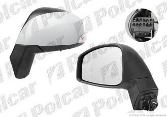 Купить 6073524M Polcar - Зеркало внешнее правая сторона управление электр. крышка под покраску обогреваемое стекло асферичное