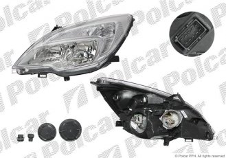 Купить 554610E Polcar - Фара основная правая сторона TYC тип лампы=H1+H7 электрический с мотором ECE OPEL MERIVA B 06.10-  (P 554610-E