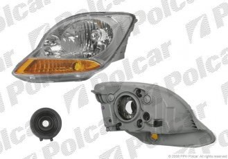 Купити 2501101E Polcar - Фара основна права сторона тип лампи=H4 електричний з мотором ECE CHEVROLET SPARK (M200)  05.05-0