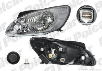Купити 404409E Polcar - Фара основна ліва сторона тип лампи=H4 ручний ECE HYUNDAI GETZ (TB)  09.05-  (PJ)