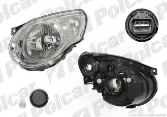 Купить 4107101E Polcar - Фара основная правая сторона TYC тип лампы=H4 электрический с мотором ECE KIA PICANTO (BA)  02.08-06.