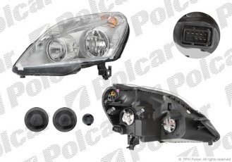 Купити 556310U Polcar - Фара основна права сторона AL тип лампи=H1+H7 електричний з мотором ECE OPEL ZAFIRA 01.08-12.11 556310-U