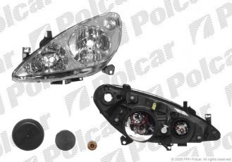 Купити 5710091V Polcar - Фара основна ліва сторона VALEO тип=VALEO тип лампи=H1+H1+H7 електричний з мотором ECE PEUGEOT 3