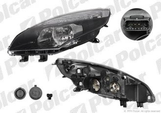 Купить 607309V Polcar - Фара основная левая сторона VALEO тип лампы=H7+H7 электрический без мотора ECE RENAULT SCENIC 05.09- 607309-V