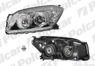 Купить 8148103E Polcar - Фара основная правая сторона TYC тип лампы=H11+HB3 электрический с мотором хромовый ECE TOYOTA RAV4
