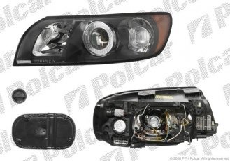Купити 904210E Polcar - Фара основна права сторона TYC тип лампи=H7+HB3 електричний з мотором чорний ECE VOLVO S40/ V50 904210-E