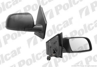 Купить 9526521M Polcar - Зеркало внешнее правая сторона управление механич.  (проводки)  крышка под покраску стекло выпуклое сте