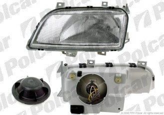 Купить 9550100E Polcar - Фара основная правая сторона TYC тип лампы=H4 электрический с мотором ECE VOLKSWAGEN SEAT (PJ)