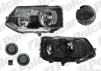 Купити 956910E Polcar - Фара основна права сторона TYC з лампами денного світла тип лампи=H7+H15 електричний з мотором E 956910-E