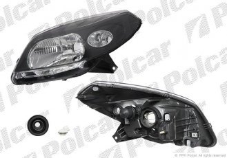 Фара основная правая сторона TYC тип лампы=H4 механический/электрически черный 2805100E Polcar фото 1