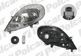 Купить 6027101V Polcar - Фара основная правая сторона VALEO тип лампы=H4 электрический без мотора указатель поворота бел. ECE