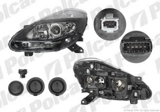 Купити 6064102E Polcar - Фара основна права сторона TYC доосвещение поворотів тип лампи=H1+H7+H7 електричний без мотора ч