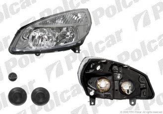 Купить 6071090E Polcar - Фара основная левая сторона тип лампы=H1+H7 электрический без мотора ECE RENAULT SCENIC (JM0/1)  06.0