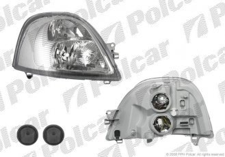 Купить 6042091E Polcar - Фара основная левая сторона TYC тип лампы=H1+H7 электрический с мотором ECE RENAULT OPEL NISSAN (PJ)