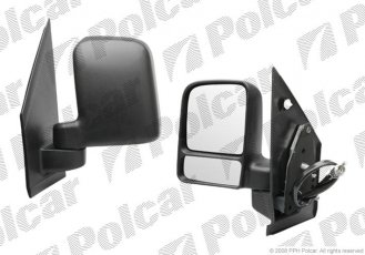 Купить 3256521M Polcar - Зеркало внешнее правая сторона управление механич.  (проводки)  черная крышка стекло выпуклое стекло хр
