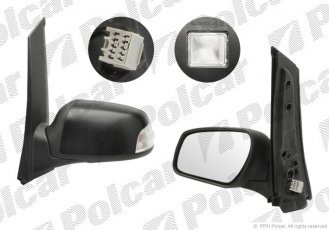 Купить 3235525M Polcar - Зеркало внешнее правая сторона управление электр. крышка под покраску обогреваемое стекло выпуклое с