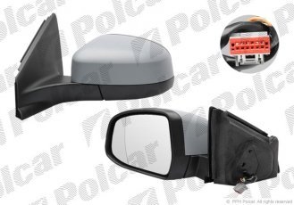 Купить 3219524M Polcar - Зеркало внешнее правая сторона управление электр. под покраску обогреваемое стекло асферичное стекло