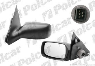 Купить 3216514M Polcar - Зеркало внешнее левая сторона управление электр. черная крышка обогреваемое стекло выпуклое стекло х