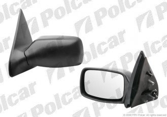 Купить 3209522M Polcar - Зеркало внешнее правая сторона управление механич.  (проводки)  черная крышка стекло выпуклое стекло хр