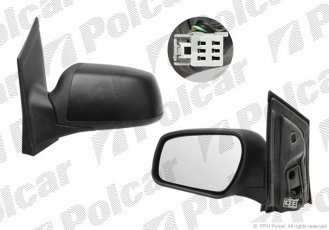Купить 3202514M Polcar - Зеркало внешнее левая сторона управление электр. крышка под покраску обогреваемое стекло выпуклое ст