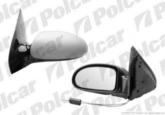 Купить 3201522M Polcar - Зеркало внешнее правая сторона управление механич.  (проводки)  крышка под покраску стекло выпуклое сте