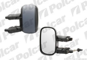 Купить 3040521M Polcar - Зеркало внешнее правая сторона управление механич.  (проводки)  крышка под покраску стекло выпуклое сте