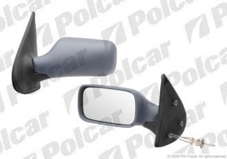 Купить 3005522M Polcar - Зеркало внешнее правая сторона управление механич.  (проводки)  крышка под покраску стекло выпуклое сте