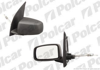 Купить 3003511M Polcar - Зеркало внешнее левая сторона управление механич.  (проводки)  черная крышка стекло выпуклое стекло хро
