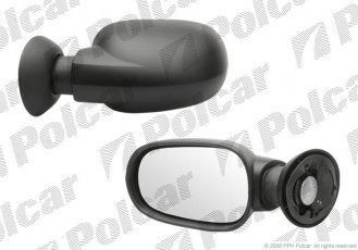 Зеркало внешнее правая сторона управление ручное черная крышка стекло выпуклое 280052M Polcar –  фото 1