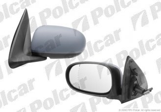 Купить 2755512M Polcar - Зеркало внешнее левая сторона управление электр. крышка под покраску стекло асферичное стекло хром N