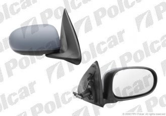 Купить 2755522M Polcar - Зеркало внешнее правая сторона управление электр. крышка под покраску стекло выпуклое стекло хром NI